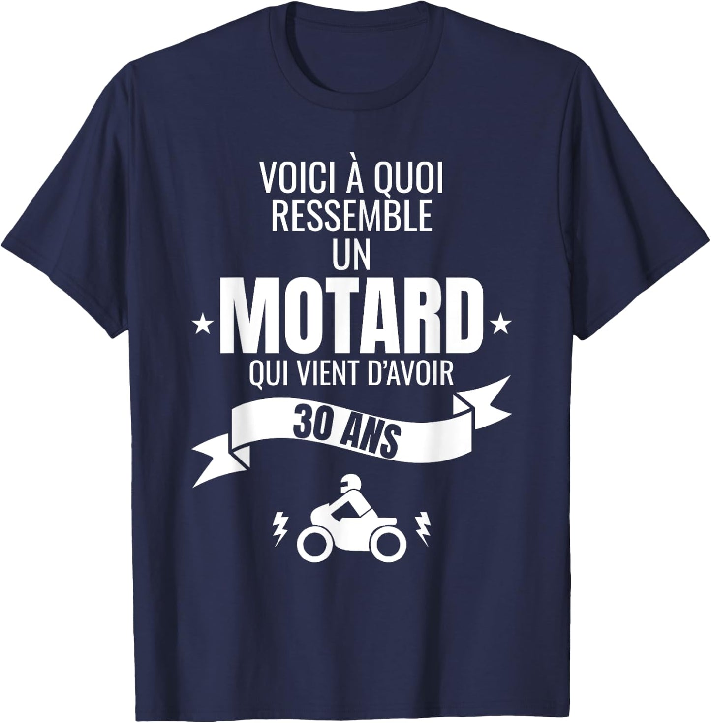 Gift for a biker humour man original 30 years T-Shirt - T-Shirt | Navy
