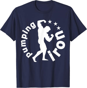 C560 PUMPING IRON Workout Gym Fitness MMA Motivation T-Shirt - T-Shirt | Navy