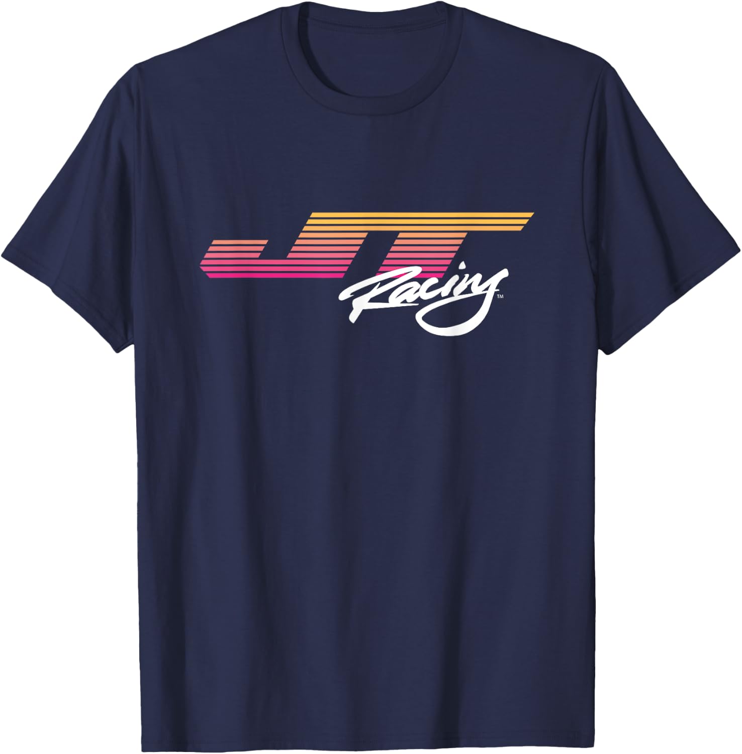 JT Racing Sunset Stripes Logo , Black, S T-Shirt - T-Shirt | Navy