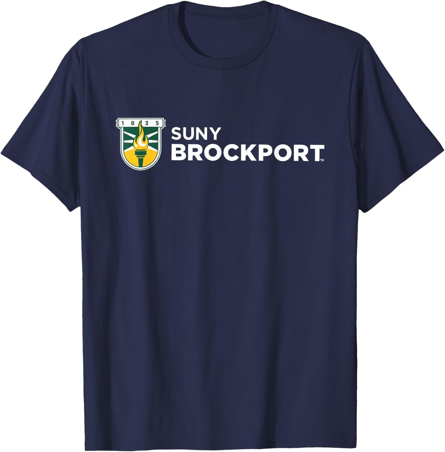 SUNY Brockport Golden Eagles Institutional Shield Logo T-Shirt - T-Shirt | Navy