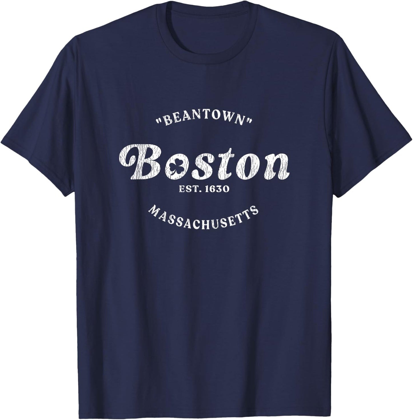 Vintage Boston Irish Beantown, Boston Shamrock T-Shirt - T-Shirt | Navy