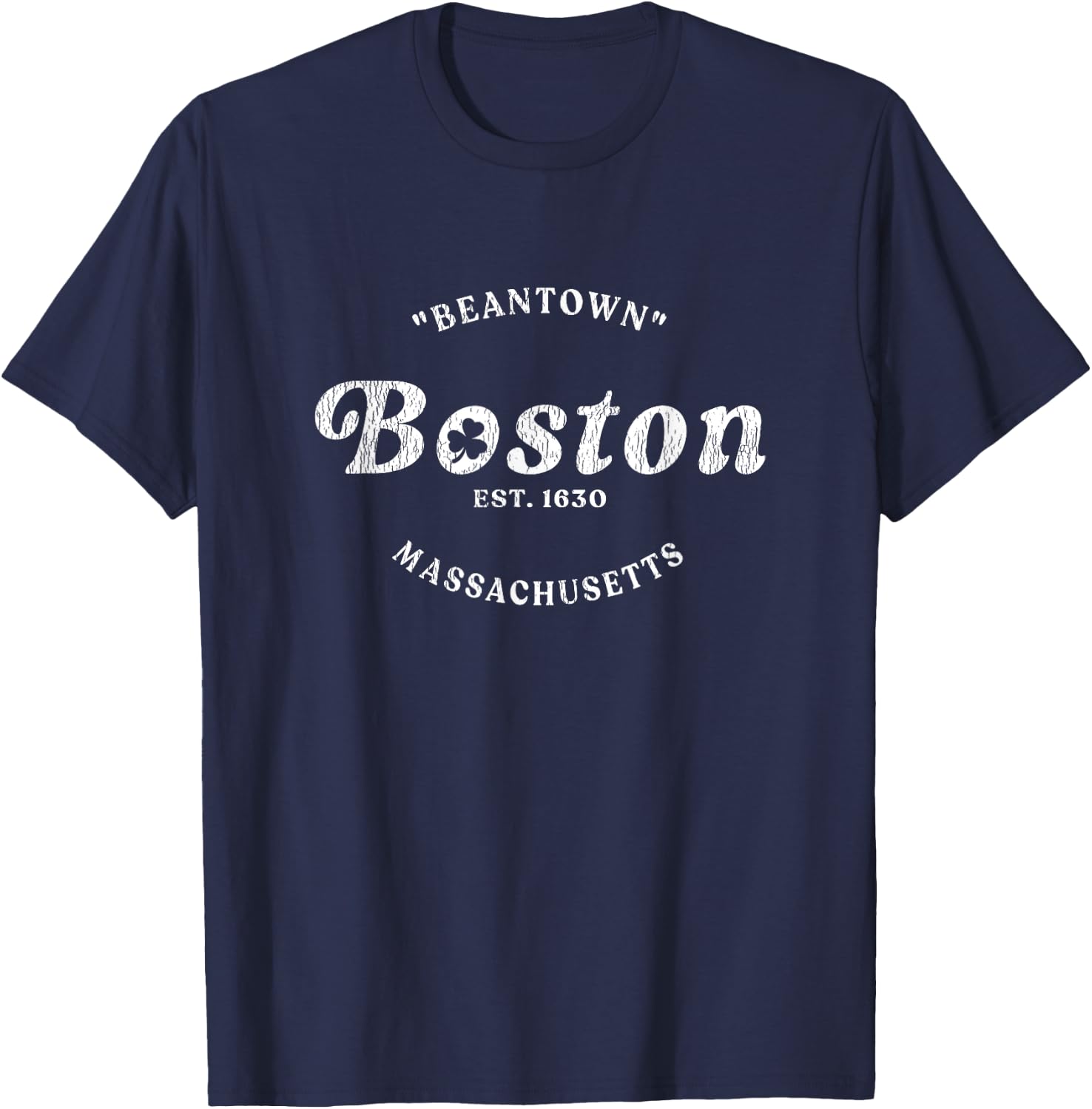 Vintage Boston Irish Beantown, Boston Shamrock T-Shirt - T-Shirt | Navy