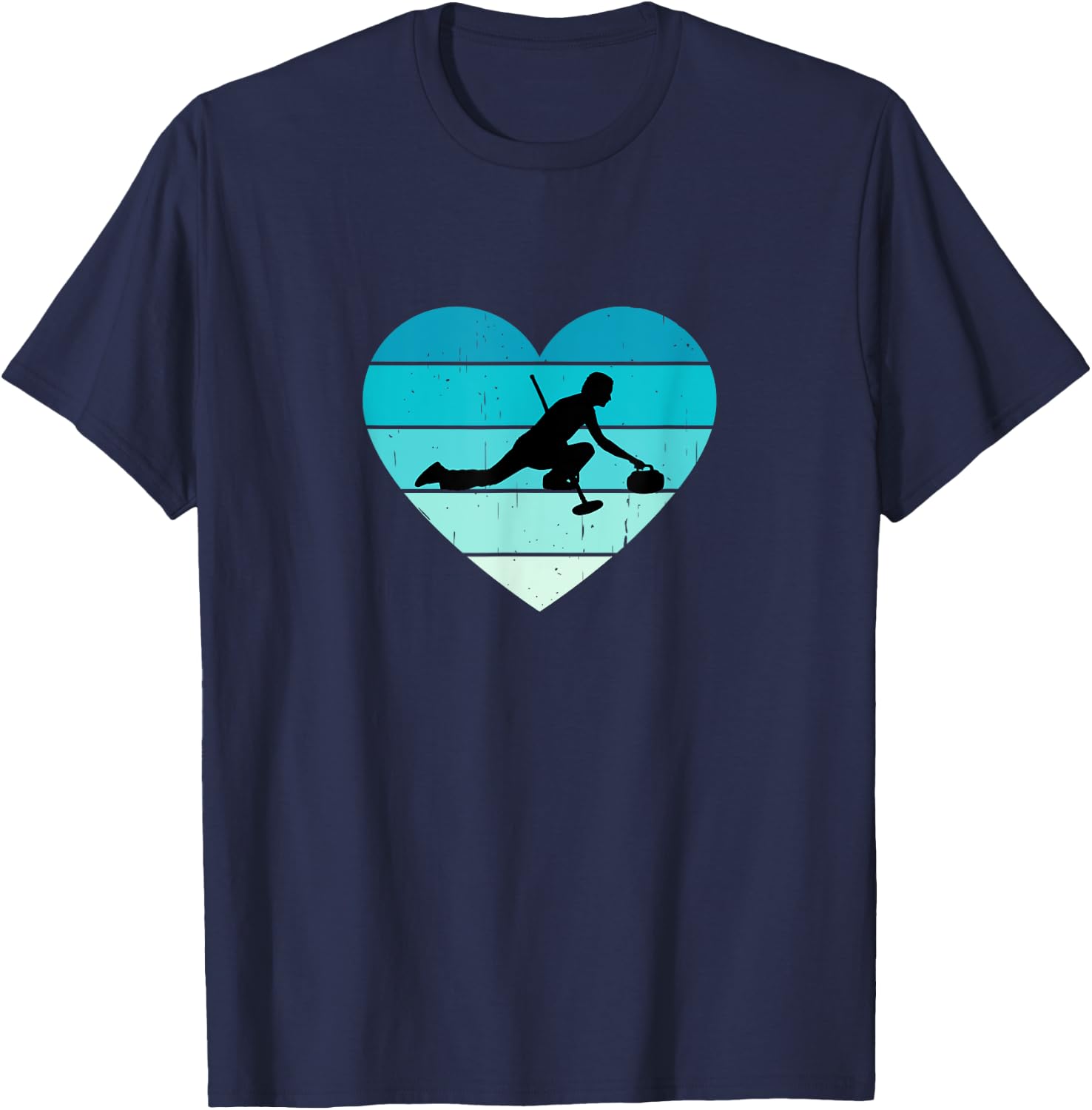 Ich liebe Curling Wintersport Curler Coach Eisstockschießen T-Shirt - T-Shirt | Navy