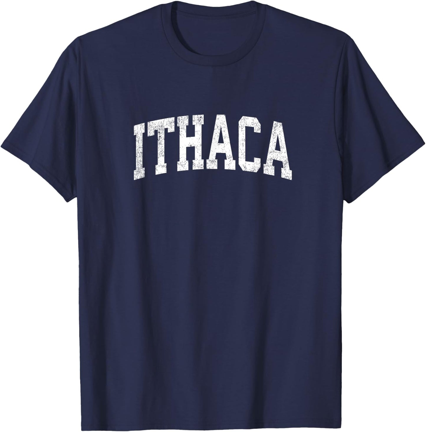 Ithaca New York NY Vintage Athletic Sports Design T-Shirt - T-Shirt | Navy