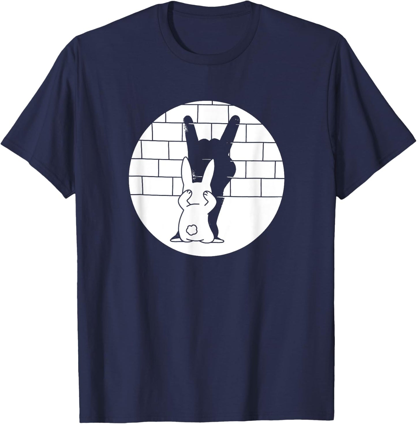 Funny Easter Bunny Heavy Metal Fan Rock Festival Rabbit , black T-Shirt - T-Shirt | Navy