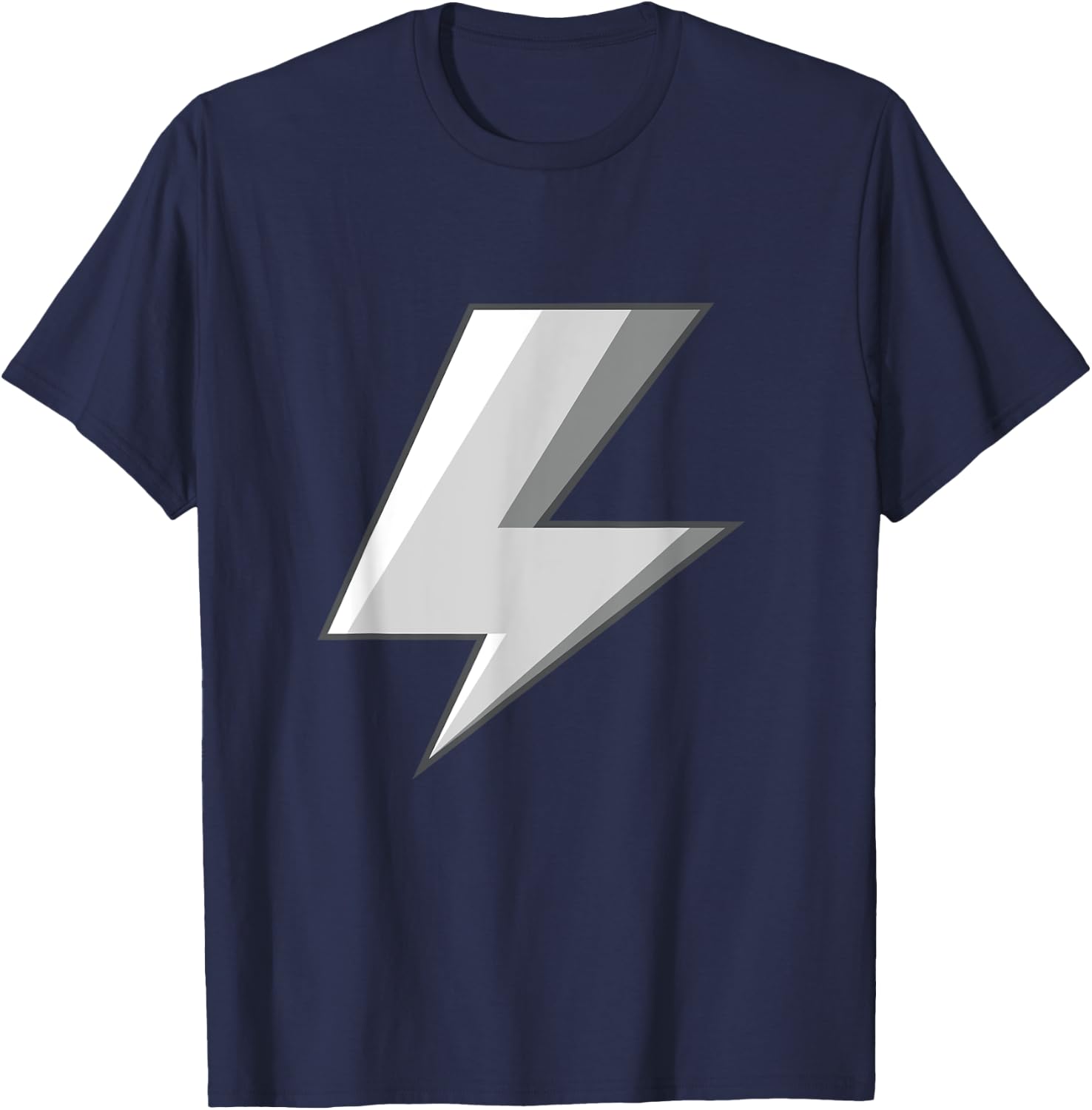 Lightning Bolt White Grey Easy Halloween Costume T-Shirt - T-Shirt | Navy