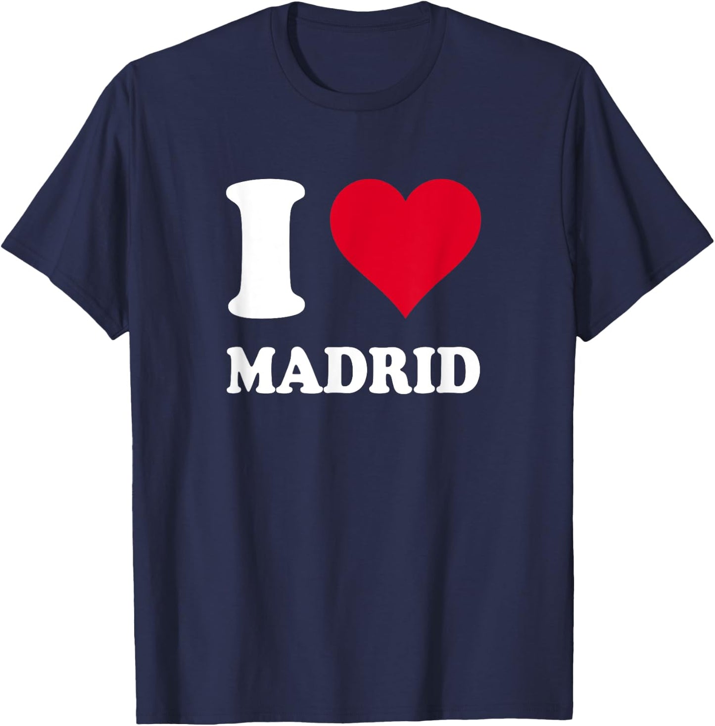 Red Heart I Love Madrid , Black, S T-Shirt - T-Shirt | Navy