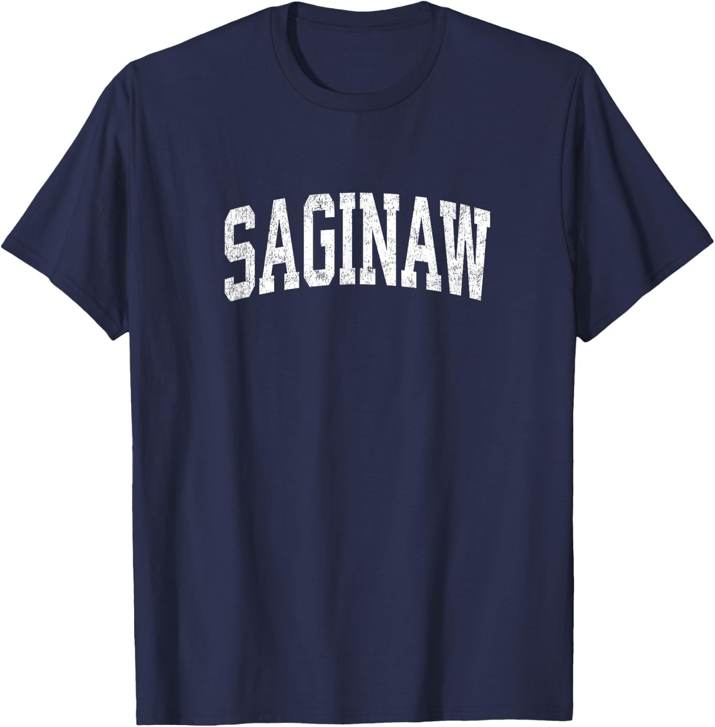 Saginaw Michigan MI Vintage Athletic Sports Design T-Shirt - T-Shirt | Navy