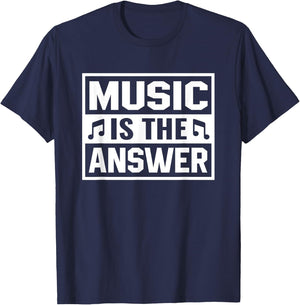 Music is The Answer Inspirierendes Musikdesign T-Shirt - T-Shirt | Navy