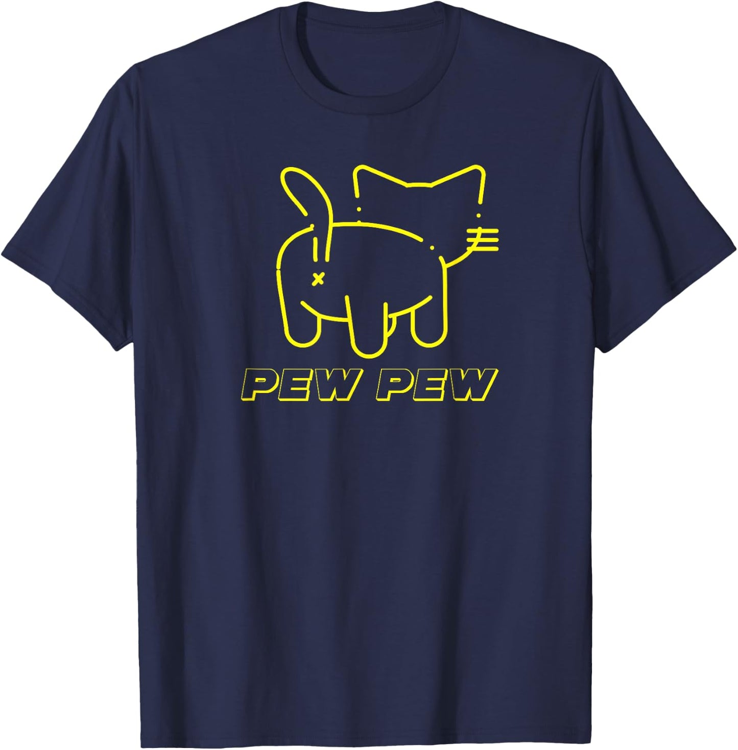 Pew Pew Kitty Funny Solo T-Shirt - T-Shirt | Navy
