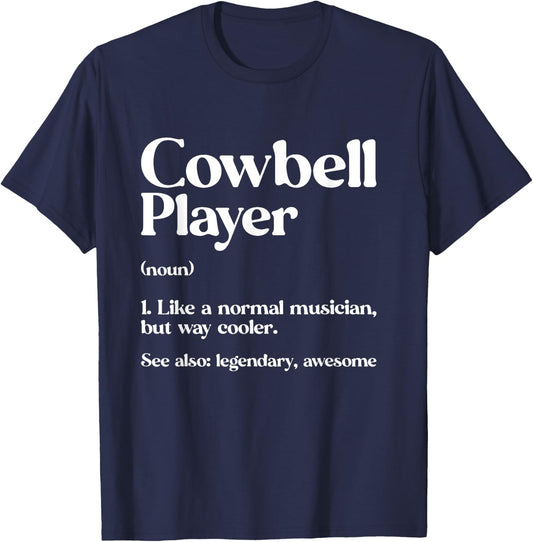 Cow Bell More Cowbell Vintage Funny Drummer Cowbell Funny T-Shirt - T-Shirt | Navy