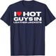 I Love Hot Guys in Leather Jackets Funny Mom Wife Girlfriend T-Shirt - T-Shirt | Navy
