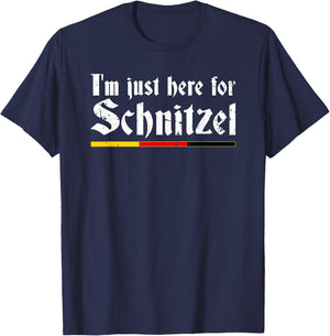 Oktoberfest I'm Just Here For Schnitzel Fun German T-Shirt - T-Shirt | Navy