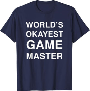 World's Okayest Game Master T-Shirt - T-Shirt | Navy