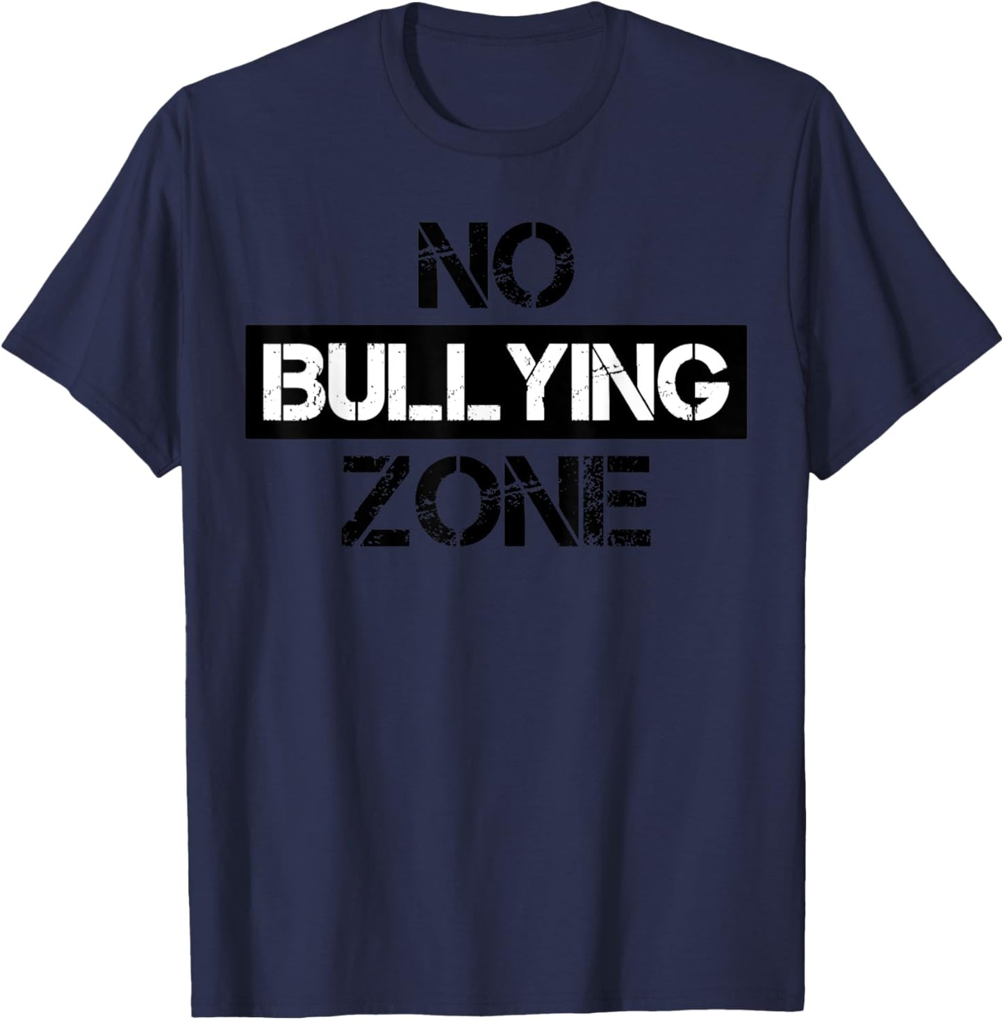 No Bullying Zone Bully Awareness Anti-Violence T-Shirt - T-Shirt | Navy