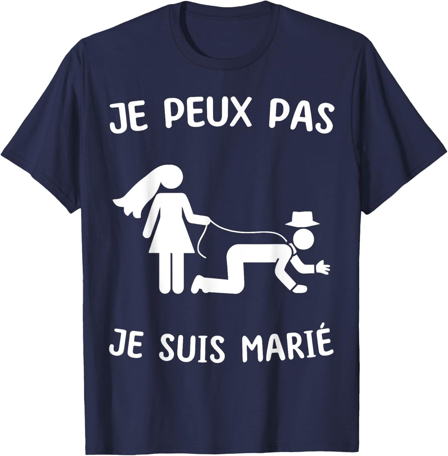 I can't I'm married , Black, S T-Shirt - T-Shirt | Navy