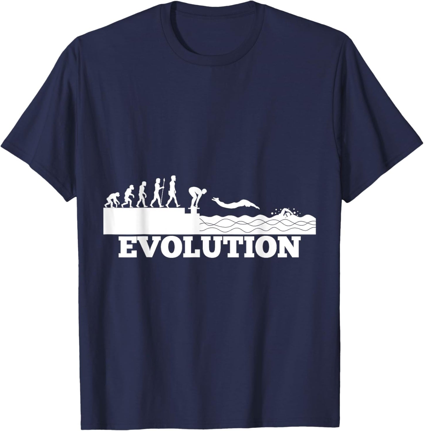 Fun Evolution Swimming Pool Swim Sport Lover Gift T-Shirt - T-Shirt | Navy