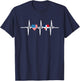 Half Dominican American Dominicana Republic Flag Heartbeat T-Shirt - T-Shirt | Navy