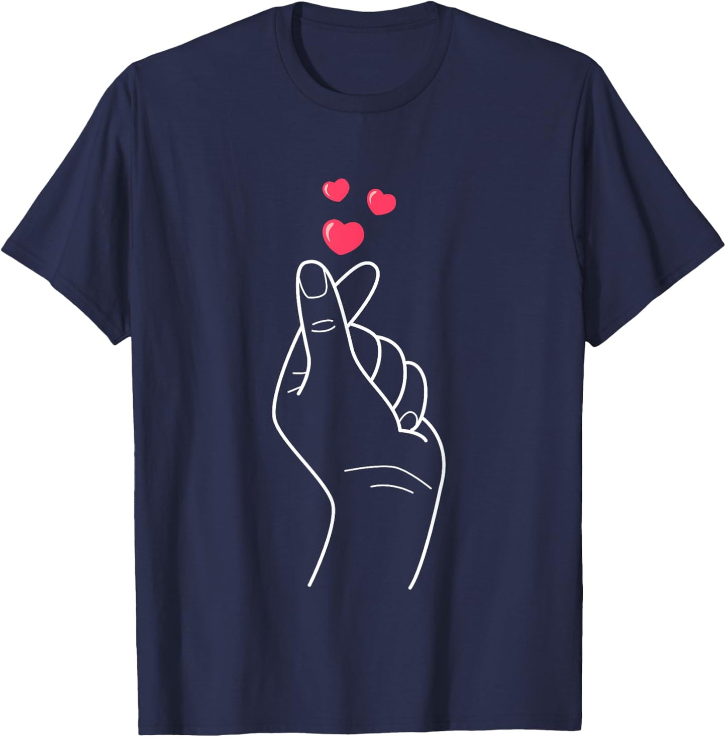 Korean Fingerherz Kids Fanartikel K-Pop Deko Kpop Merch T-Shirt - T-Shirt | Navy