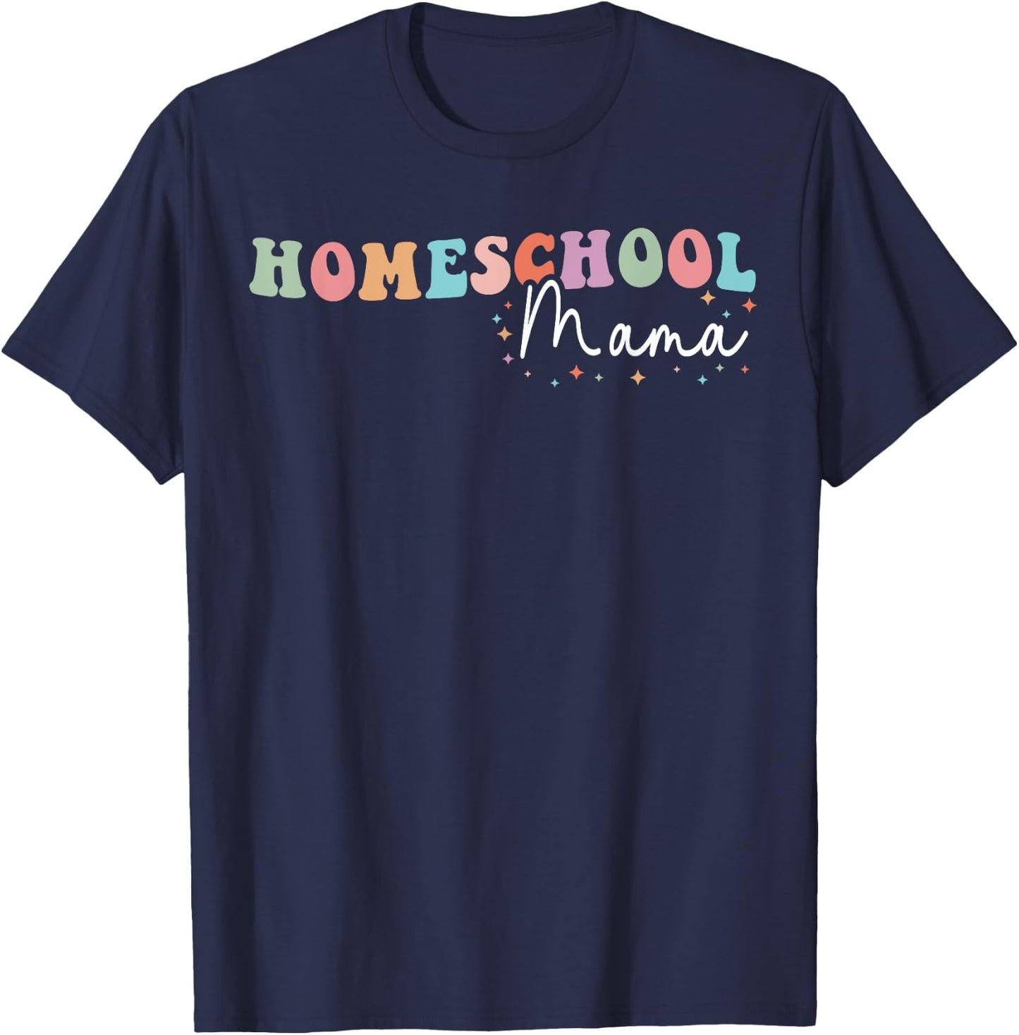 Homeschool Mama Home Education Groovy Homeschooling Mom T-Shirt - T-Shirt | Navy