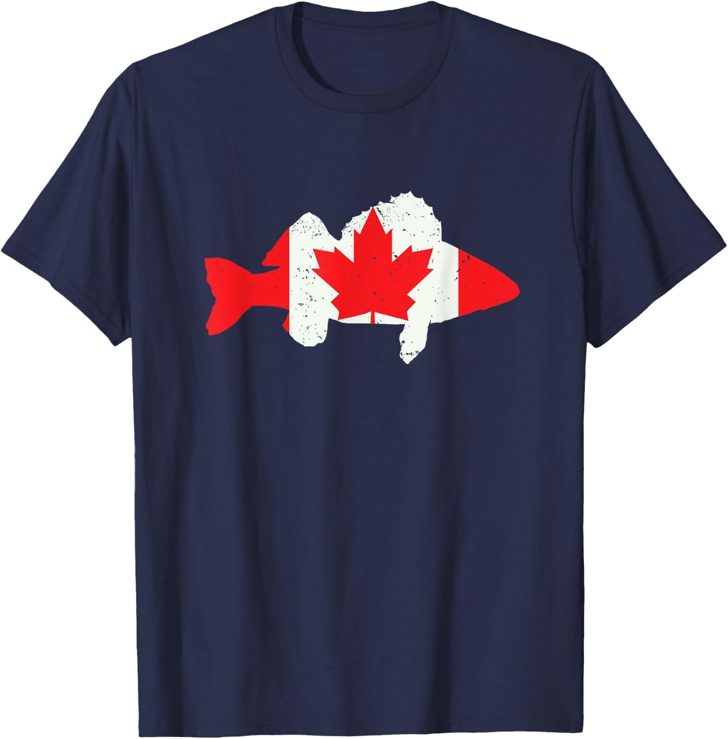 Canada Flag Walleye Fishing Walleye Fish Cool Gifts T-Shirt - T-Shirt | Navy