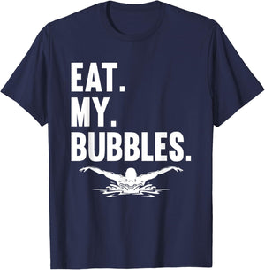 Swimming Swimming Sports Water Sports Bubbles Swimmer , black T-Shirt - T-Shirt | Navy