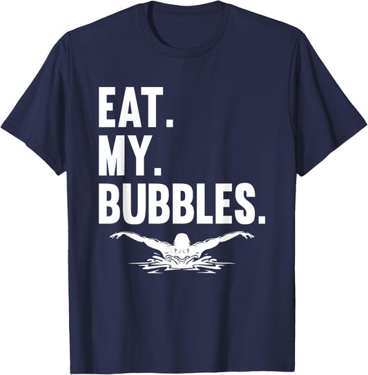Swimming Swimming Sports Water Sports Bubbles Swimmer , black T-Shirt - T-Shirt | Navy