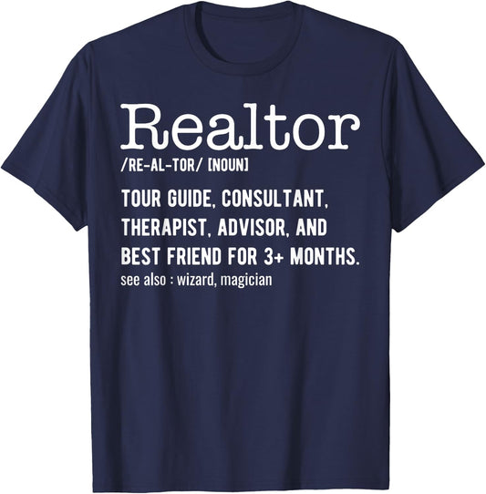 Funny Real Estate Agent Realtor Definition - Realtor T-Shirt - T-Shirt | Navy