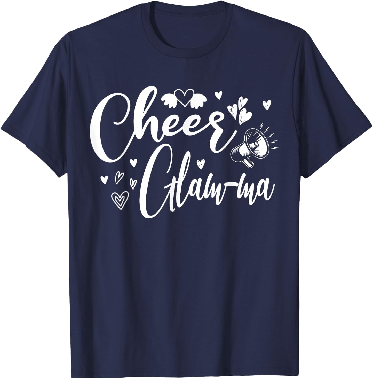 Funny Cheer Glam-ma Cheerleading Cool Mom Grandma Matching T-Shirt - T-Shirt | Navy