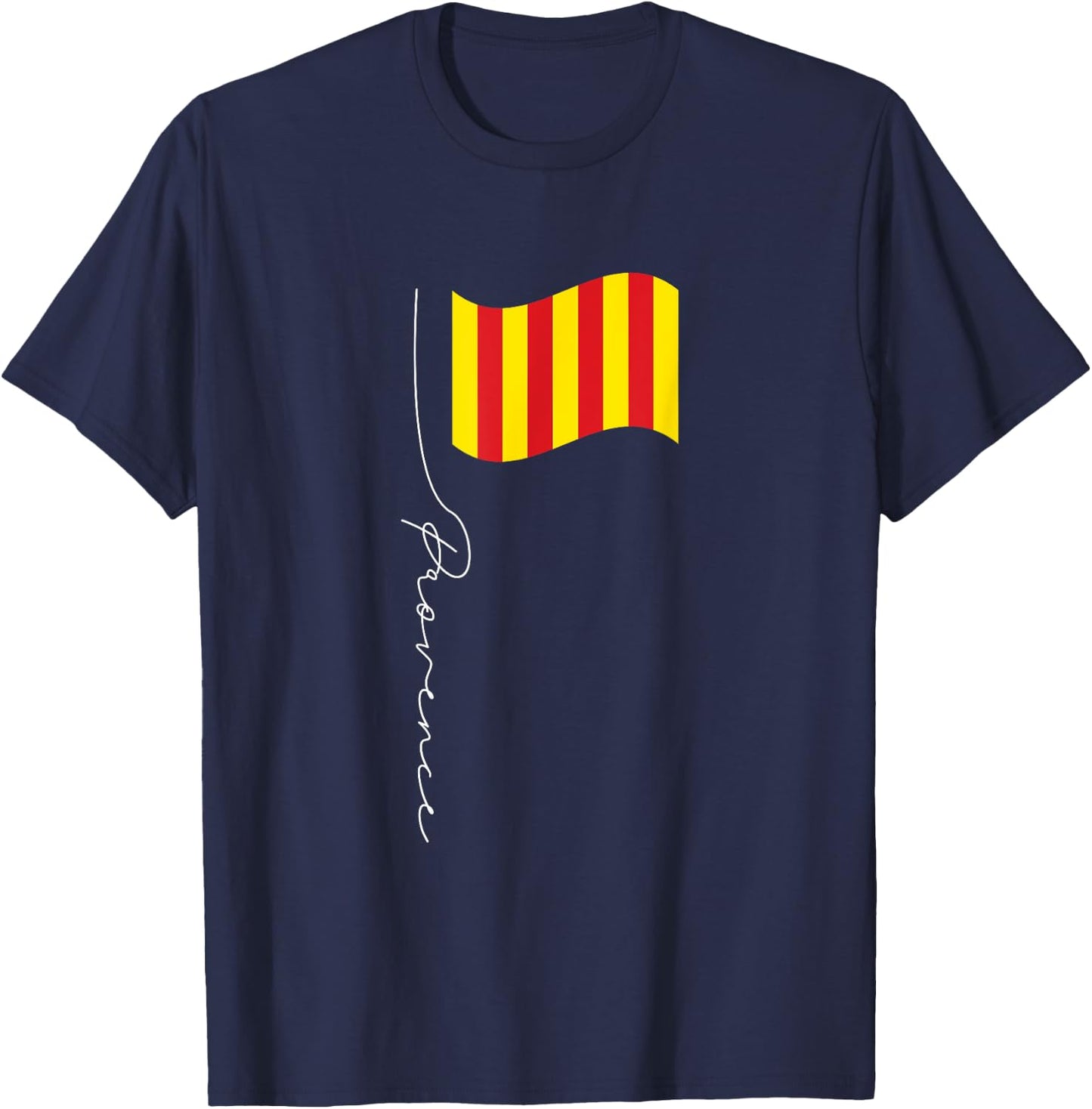 Provence Signature Flag Pole - Elegant France Regional Flag T-Shirt - T-Shirt | Navy