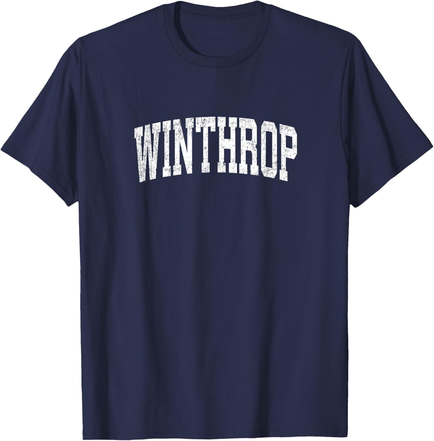 Winthrop Massachusetts MA Vintage Athletic Sports Design T-Shirt - T-Shirt | Navy