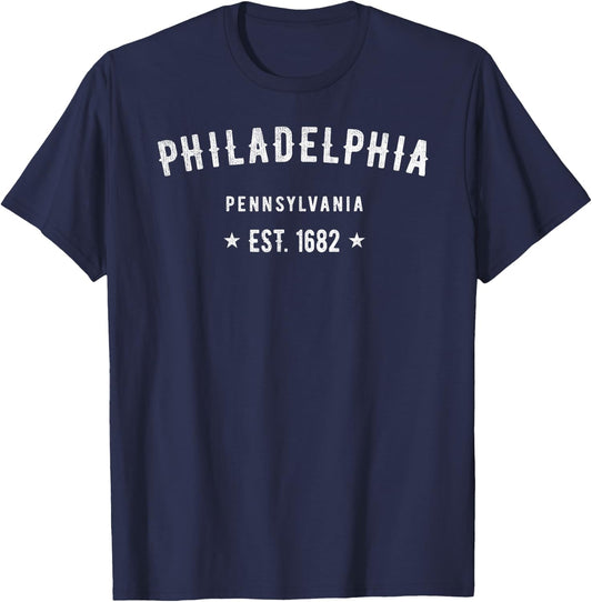 Classic Philadelphia Pennsylvania 1682 Philly USA Souvenir T-Shirt - T-Shirt | Navy