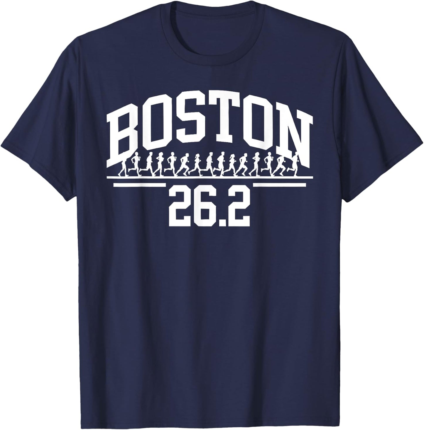 Boston 26.2 Running Marathon Finisher Celebration Runner Run T-Shirt - T-Shirt | Navy
