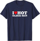 I Love Hot Older Men | Lustiges T-Shirt - T-Shirt | Navy