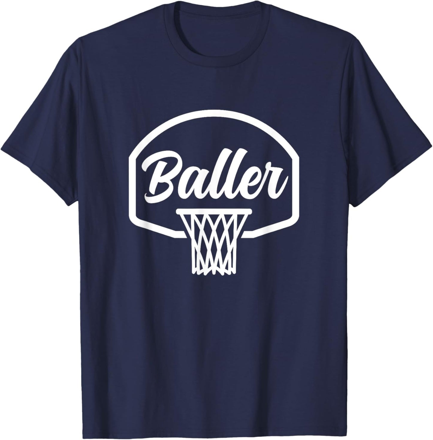 Baller Vintage Basketball Hoop Net Lifestyle Vintage 70s T-Shirt - T-Shirt | Navy