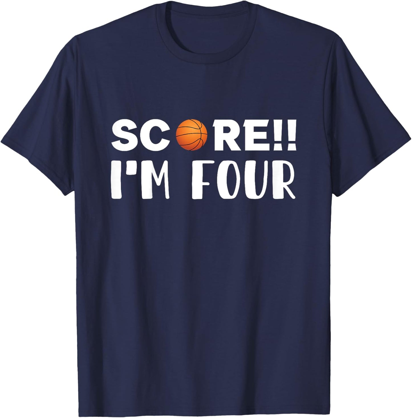 Score i'm Four, sport lover 4th birthday kids 4 T-Shirt - T-Shirt | Navy