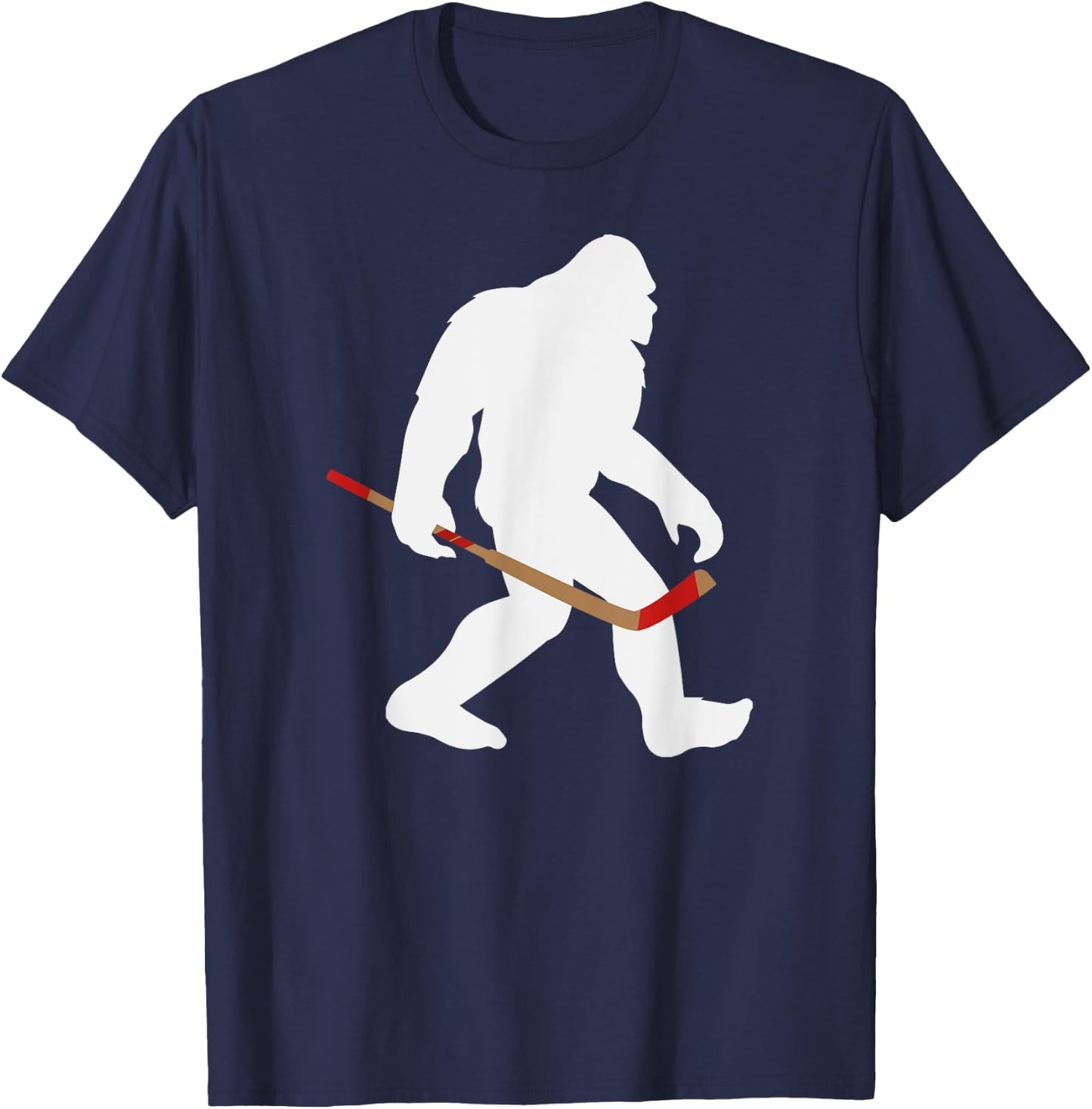 Sasquatch Bigfoot Hockey Player Funny Hockey Lovers T-Shirt - T-Shirt | Navy