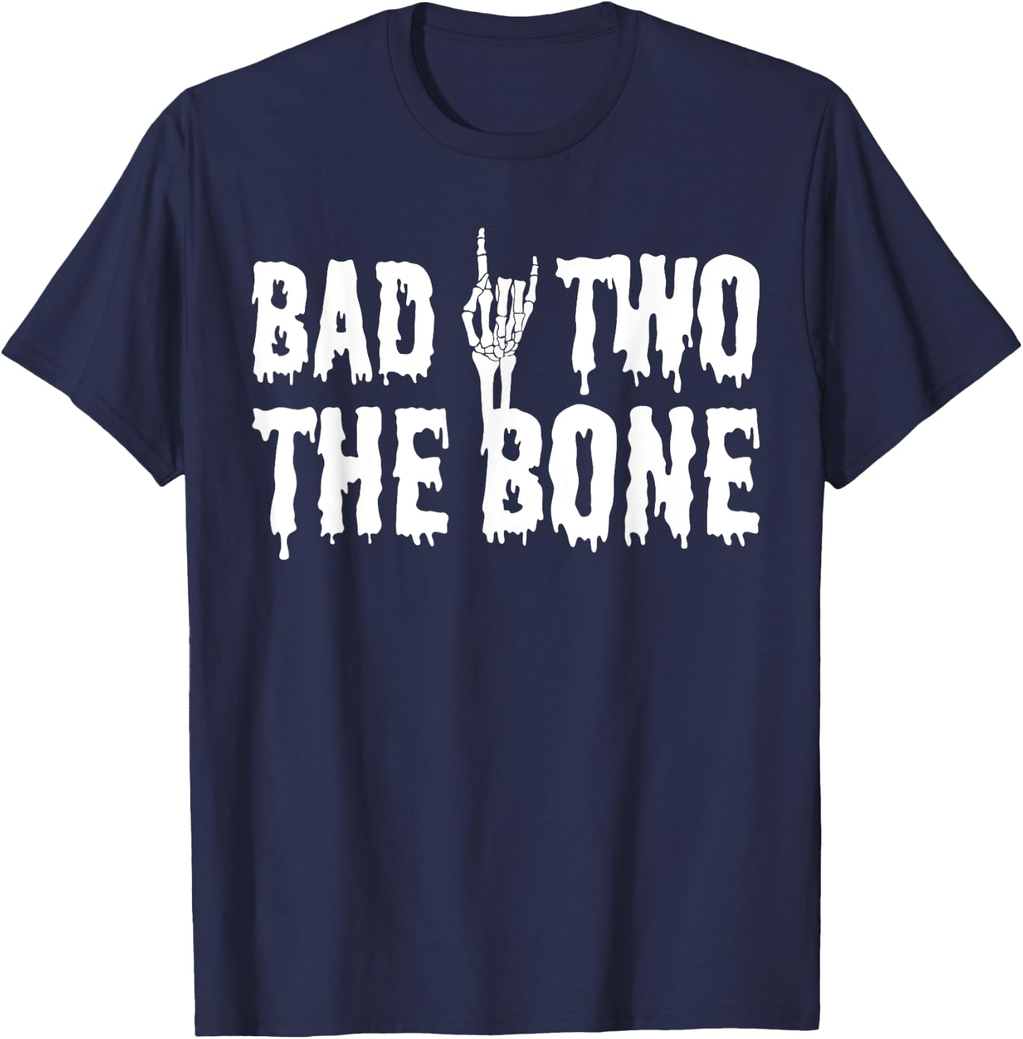 Bad Two the Bone 2nd Birthday 2 Years Old Gothic Birthday T-Shirt - T-Shirt | Navy