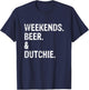 Weekends Beer and Dutchie Funny Summer Dutch Shepherd Dog Men Women T-Shirt - T-Shirt | Navy