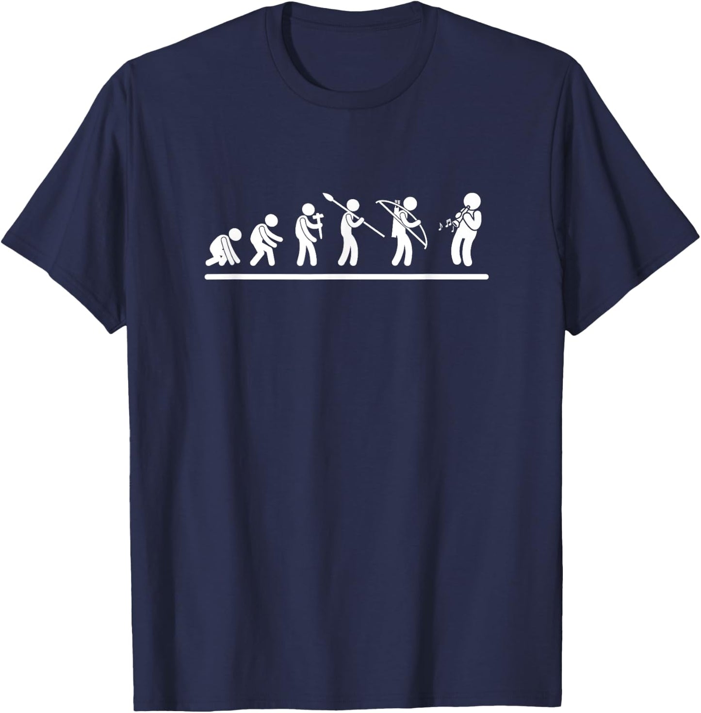 Clarinet Player Evolution Men Funny Clarinetist T-Shirt - T-Shirt | Navy