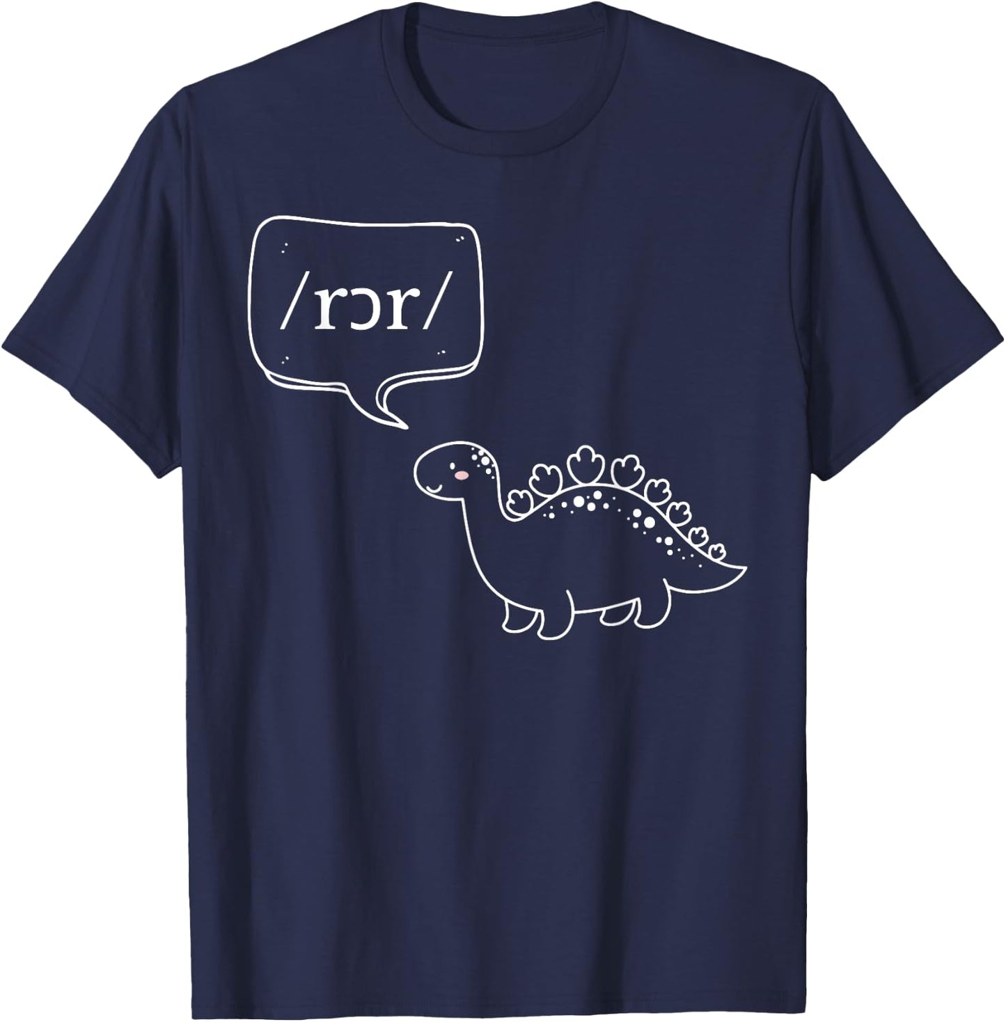 Retro Dinosaur Pediatric SLP Speech Language Pathologists T-Shirt - T-Shirt | Navy