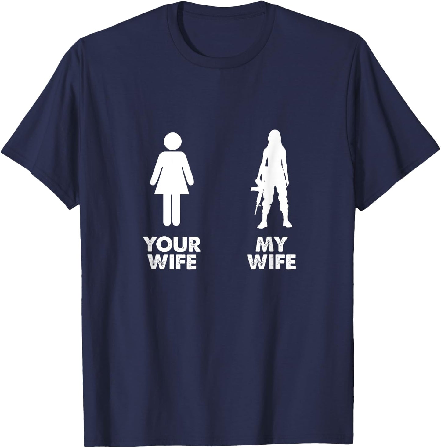 My Wife Is A US Veteran Proud Husband Of Women Vet T-Shirt - T-Shirt | Navy