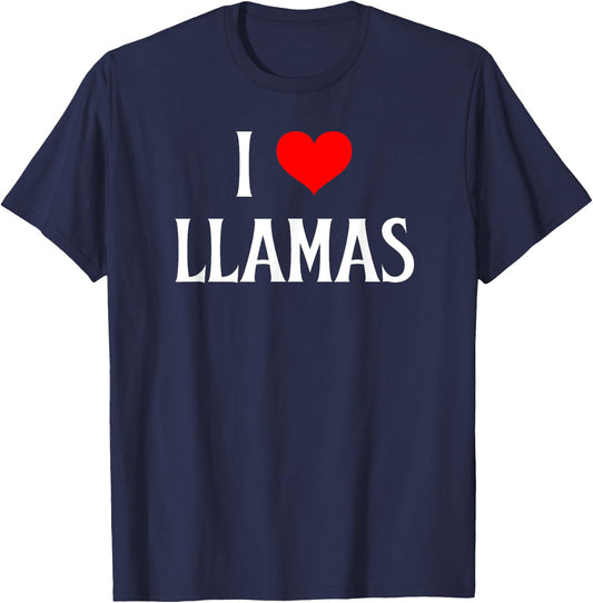 I Love Llamas I Heart Llamas Llama lover Lama Pacos T-Shirt - T-Shirt | Navy