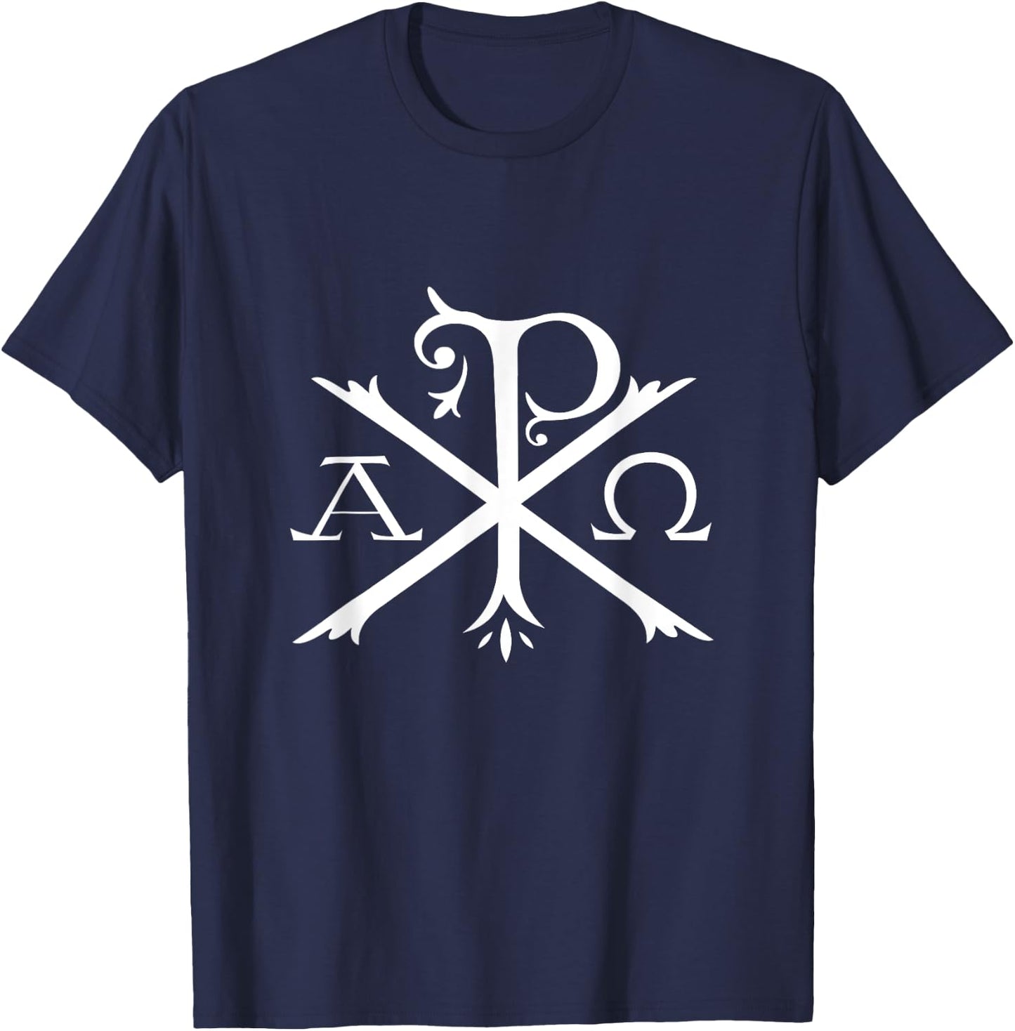 Christian Chi Rho Labarum Christogram Cross Faith T-Shirt - T-Shirt | Navy