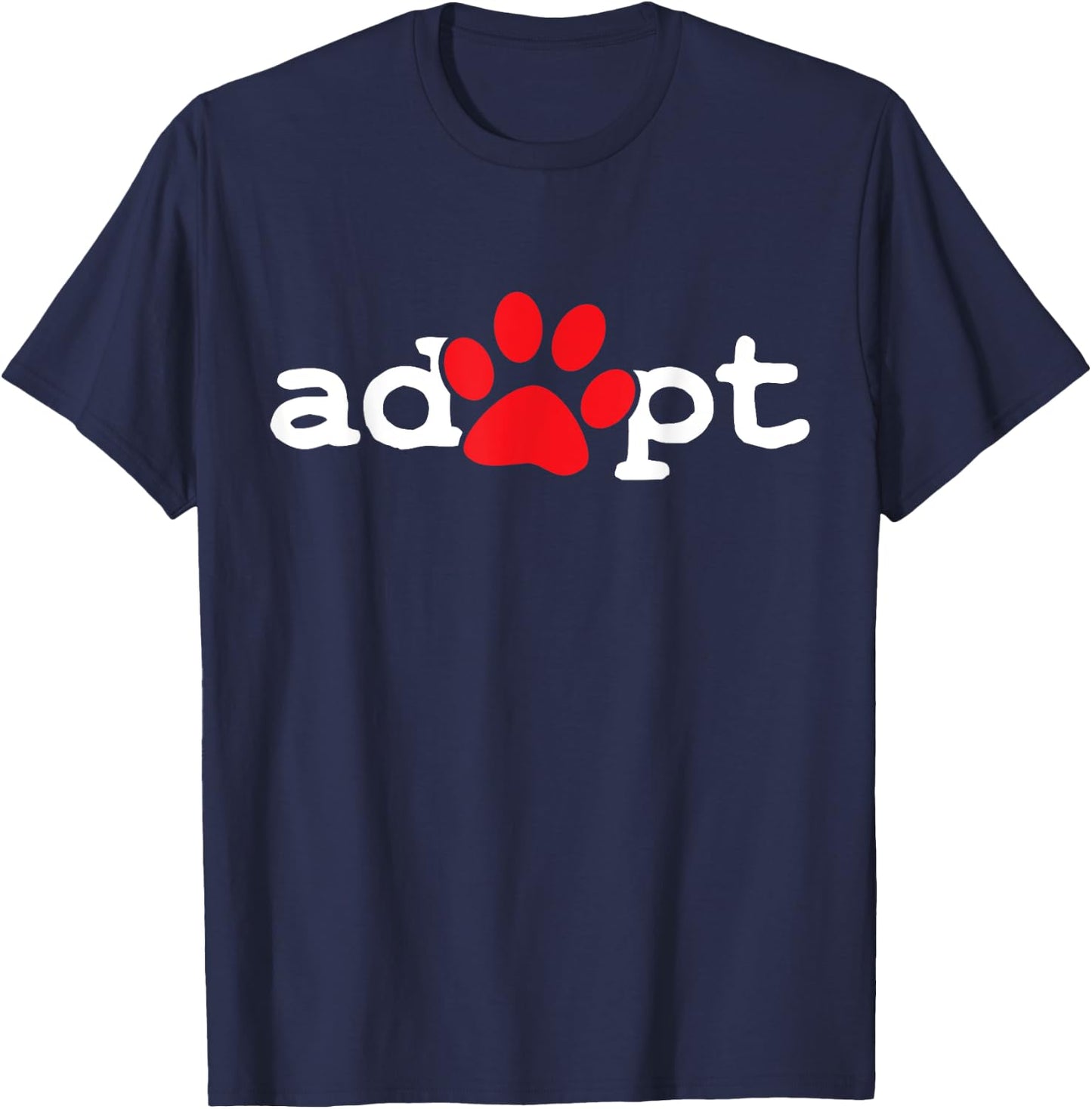 Dog Rescue Adopt Paw Men Women Girls Kids T-Shirt - T-Shirt | Navy