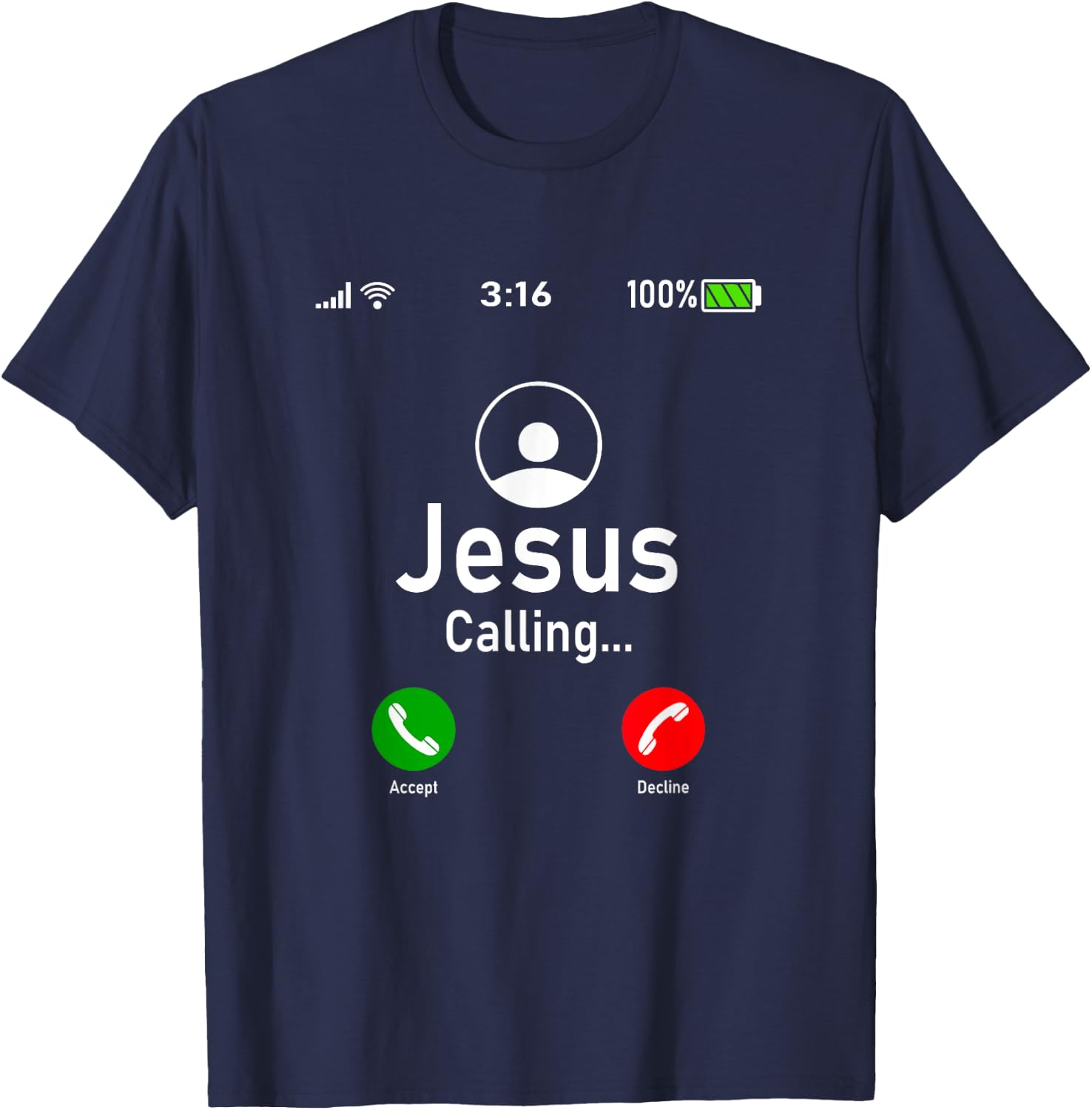 Jesus is Calling - Funny Jesus Christ Phone Christian Gift T-Shirt - T-Shirt | Navy