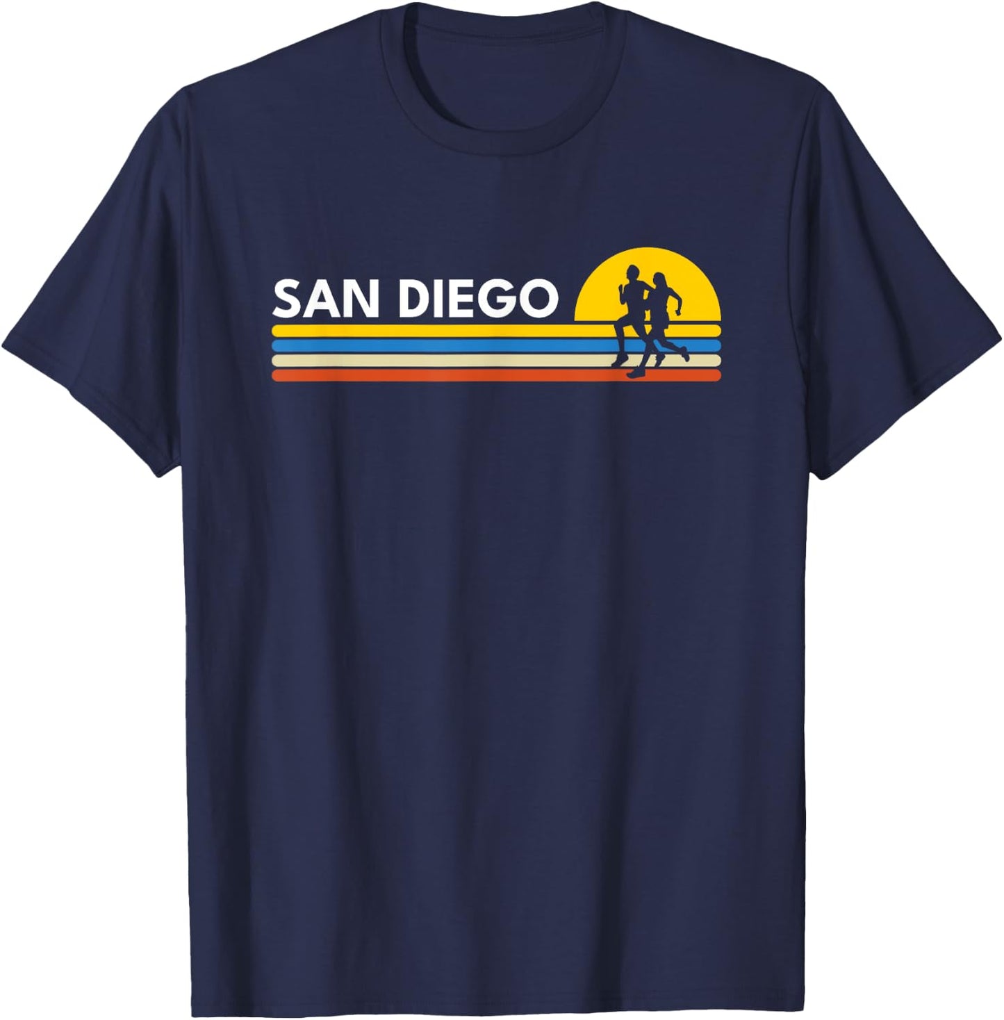 San Diego CA California Runner Vintage Retro Souvenirs T-Shirt - T-Shirt | Navy