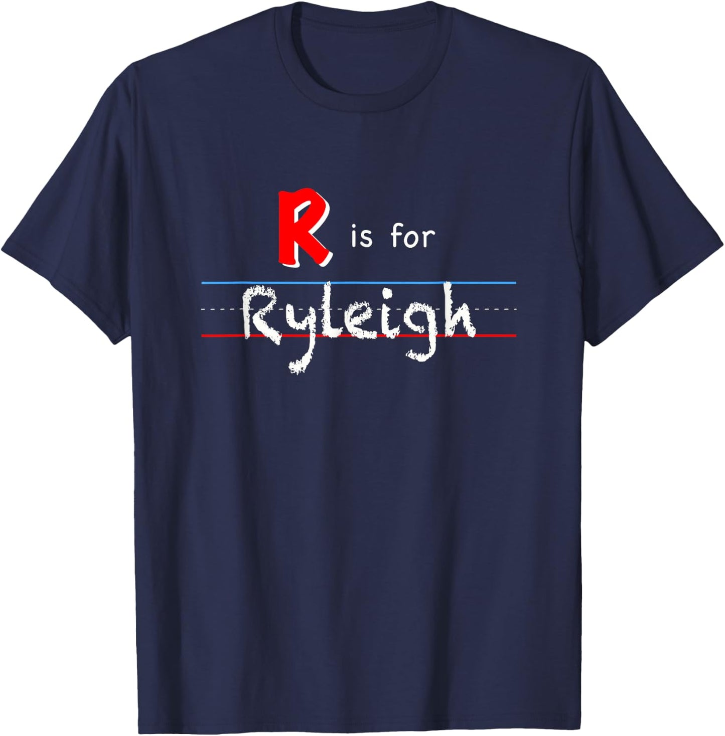 R Is For Ryleigh, girls custom personalized name kids school T-Shirt - T-Shirt | Navy