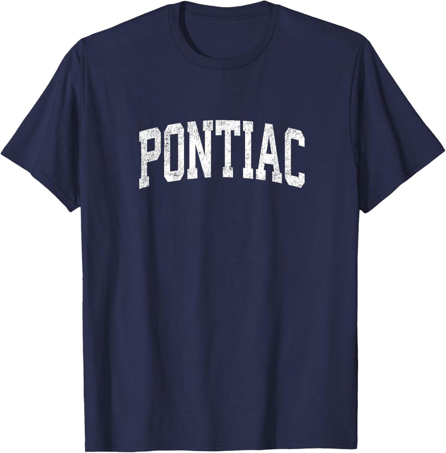 Pontiac Michigan MI Vintage Athletic Sports Design T-Shirt - T-Shirt | Navy