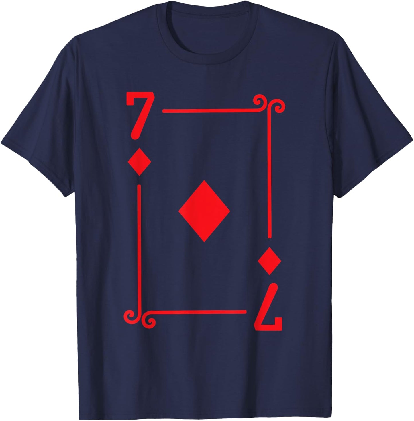 Playing Cards - Matching Diamonds Card Suits - Seven Card T-Shirt - T-Shirt | Navy